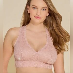 Cosabella NEV1355 Never Say Never Curvy Racerback Bra Bralette - L, Nude/Pink